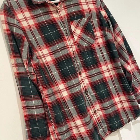 Plaid Roots Button-Up Shirt Red/Green - Picture 3 of 10